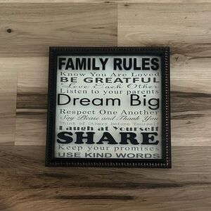 Family Rules Inspirational Wall Art